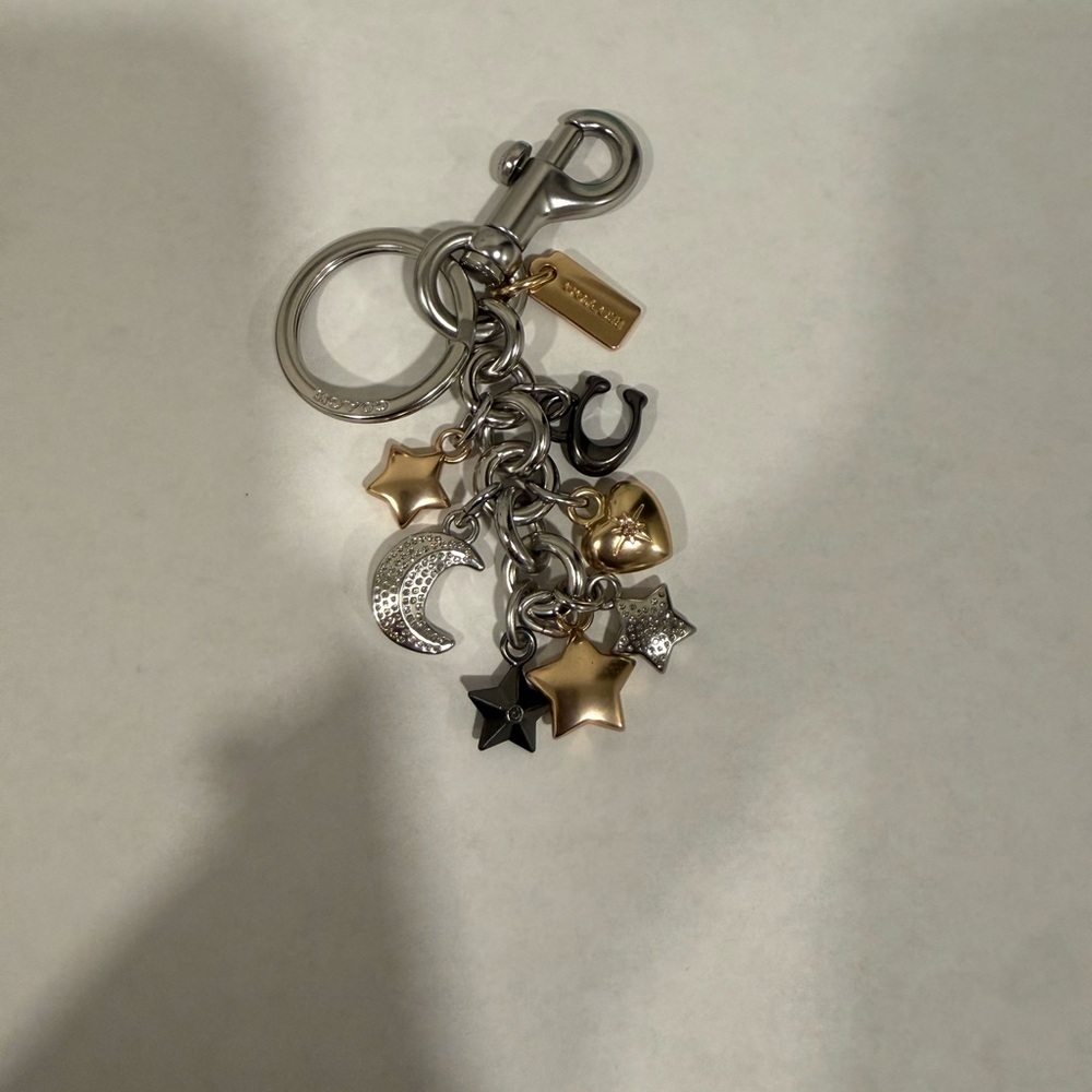Coach Silver and Gold Charm Keychain